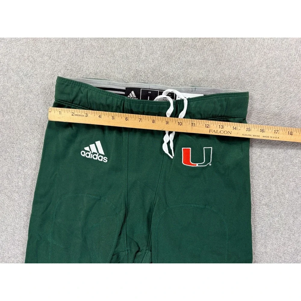 NWT Miami Hurricanes Adidas Stitched Gameday Football Pants (Men's Large)‎ Green